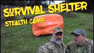 Survival Shelter Challenge in High Winds in Shropshire  Boffy bag camp [upl. by Seugirdor381]