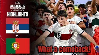 WHAT A GAME Serbia vs Portugal  U17 EURO Finals SemiFinal Highlights  June 2 2024 [upl. by Lebyram]