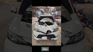 BEFORE AND AFTER Perbaikan mobil Toyota Avanza Veloz warna putih di Bengkel Dinarti Putro [upl. by Lanni]