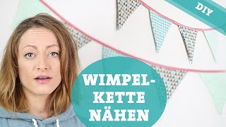 DIY Wimpelkette selber nähen  Girlande machen Nähanleitung [upl. by Meggy884]