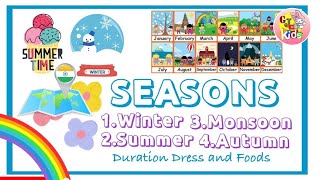 Types of Seasons in India  Six Season name  Ginni Jinni Nursery Rhymes amp Kids Learning Video [upl. by Schrick]