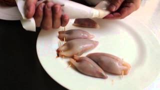 Grilled Stuffed Calamari  Grilled SausageStuffed Squid Recipe [upl. by Arayk280]