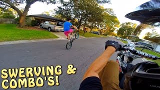 PIT BIKE amp BMX BIKE SWERVING ON EM [upl. by Sharlene]