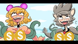 Sally and Jess Beach Party and Tentacles comicdub comics worthit werewolf furry [upl. by Aylad]