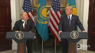 Pres Donald Trump Kazakhstan President Nursultan Nazarbayev hold joint news conference  ABC News [upl. by Ghassan]