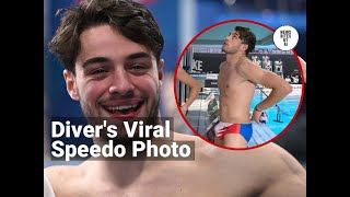 French Olympic Diver Jules Bouyer Goes Viral For Speedo Photo [upl. by Bertie]