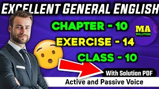 Exercise  14 Class 10 Grammar quotActive and Passive Narrationquot Solution  Excellent General English [upl. by Gavette]