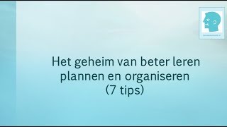 Het geheim van beter leren plannen [upl. by Nyrtak302]