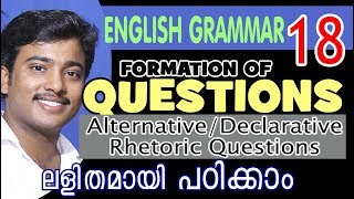 Questions in Engish  4 Alternative Declarative Rhetorical Questions in Malayalam [upl. by Thielen]