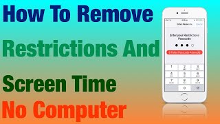 How To Remove Screen Time And Restrictions Password iOS 12 iOS 11 [upl. by Douglas]