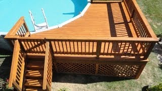 How to Build a Deck around a Pool [upl. by Suoinuj]