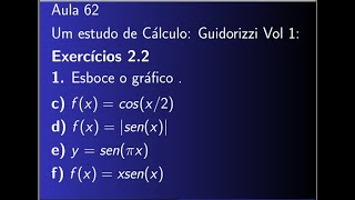 Cálculo diferencial e Integral Exercício 22 Aula 62 [upl. by Lizned]