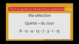 pronostic quinte du jour turfoo PRONOSTIC PMU QUINTÉ  DU JOUR DIMANCHE 01 SEPTEMBRE 2024 [upl. by Ahsenac]