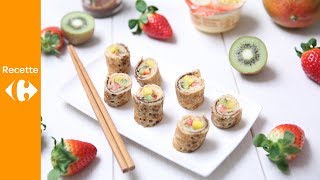 Crêpe de fruits roulée façon sushi [upl. by Iz452]