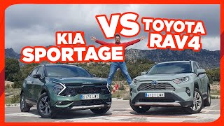 KIA SPORTAGE 2022 vs TOYOTA RAV4  COMPARATIVA  ¿CUÁL es MEJOR HÍBRIDO y cuál CONSUME MENOS [upl. by Jeromy156]