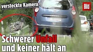 Polizei testet Schwerer Unfall und keiner hält an 😧 [upl. by Chandal]