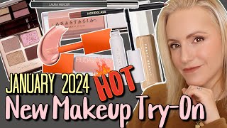 Hot New Makeup TryOn  JANUARY 2024  Over 40 [upl. by Anwahsed]