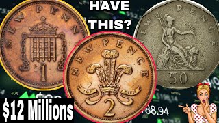 DO you have these Top 10 UK 2 new pence rare one penny50 pence that Could make you A millionaire [upl. by Nyvar]