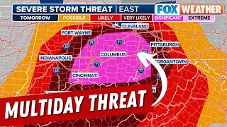 Significant Severe Weather Threat For Tuesday As Multiday Outbreak Continues Storms Shift East [upl. by Lucie971]