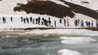 Arapahoe Basin Closing Day 2014 Pond Skim Action [upl. by Kotto]