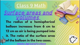 The radius of a hemispherical🎈increases from 6cm to 12cm The ratio of surface area of 🎈in 2 cases [upl. by Stephi18]