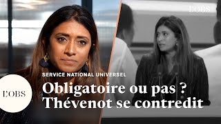 SNU  Prisca Thévenot se contredit sur le caractère obligatoire du Service national universel [upl. by Rothberg]