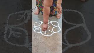 Easy dots rangoli designssimplemelikalamugguluwithdotsrangolivillegerangolidesign [upl. by Brendin]