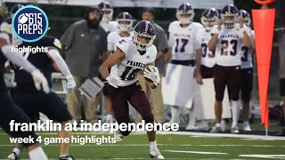 TSSAA Football Highlights Franklin 35 Independence 14 [upl. by Nus]