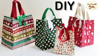 Fabric gift bags idea Sewing tips for reusable gift bags [upl. by Drolet564]