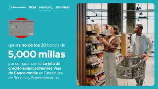 Gana millas adicionales con tu tarjeta de crédito avianca lifemiles Visa de Bancolombia [upl. by Eelamme647]