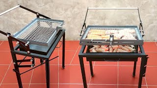 Rotating grill with excellent stepbystep charcoal lifting system [upl. by Kra]