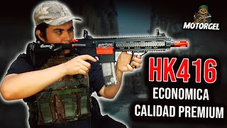 HK416 11 de hidrogel Economico Premium  Review unboxing prueba Gel blasters [upl. by Suoivatnom]