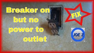 Breaker on but no power to outlet FIX [upl. by Rora264]