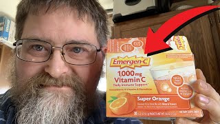 EmergenC 1000mg Vitamin C Powder Super Orange Flavor Review [upl. by Conger155]