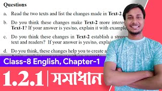 Class 8 English Chapter 121 Question Answer  Class 8 New Book 2024 English Chapter 1  Part 2 [upl. by Fayette]