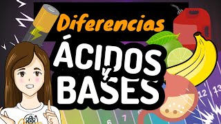 DIFERENCIAS ENTRE ÁCIDOS Y BASES ⚡ con ejemplos NIVEL EXPERTO en 4 minutos [upl. by Dloniger]