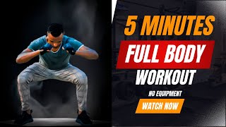 5 min Fat Burning HIIT workout Full body cardioNo Equipment No [upl. by Antonino]