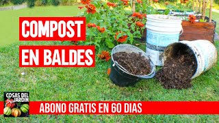 Como hacer Compost en Baldes con Mayor Carga Nutritiva  Resultado en 60 dias  Compostera casera [upl. by Ycnalc]