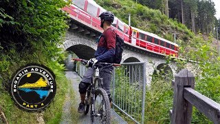 ALL ABOARD THE BERNINA EXPRESS  Mountain Biking Bernina to Poschiavo Switzerland [upl. by Limber697]