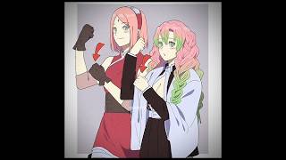 Mitsuri and sakura edit  not a ship anime demonslayer naruto girls fyp shorts [upl. by Hsekar494]