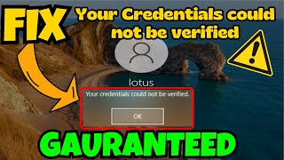 Your credential could not be verified Windows pin Fix [upl. by Valentin898]