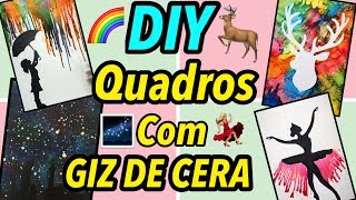 4 QUADROS INCRÍVEIS COM GIZ DE CERA 😍 FAÇA VOCÊ MESMO [upl. by Nahtannoj867]