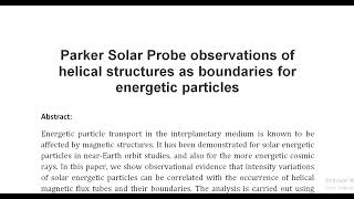 Parker Solar Probe observations of helical structures as boundaries for energetic particles [upl. by Adnil376]