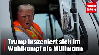 Trump inszeniert sich im Wahlkampf als Müllmann  kronetv NEWS [upl. by Eleni]