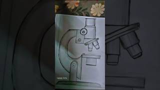 🔬Compound microscope drawing with shading 🔬 pencildrawing shading biology microscope shorts [upl. by Schoof266]