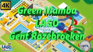 Groene glijbaan Green Mamba onslide LAGO Gent Rozenbroeken 4K [upl. by Nagek67]