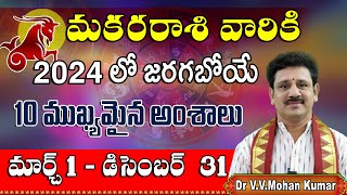 Makara Rasi 10 Important things to happen in March to December 2024 మకర రాశి వారికి ముఖ్యమైన అంశాలు [upl. by Nave480]