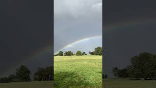 Sheltering from the regular showers on Chiltern Way walk at Gaddesden nice rainbow walking rainbow [upl. by Ailisec653]