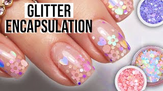 Encapsulating Chunky Glitter On Short Nails ✨  Watch Me Work Nails [upl. by Odrude628]