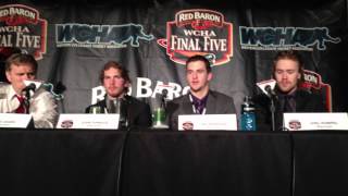 Mens hockey postgame vs St Cloud State  32213 [upl. by Amadeo253]